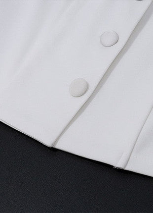 Two-Piece Deep V Vest with Pleated Mini Skirt Candyhot Store