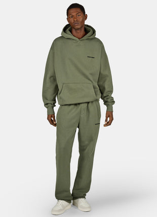 Logo Oversized Hoodie Washed Faded Olive Black Shopverse