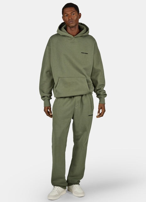 Logo Oversized Hoodie Washed Faded Olive Black Shopverse