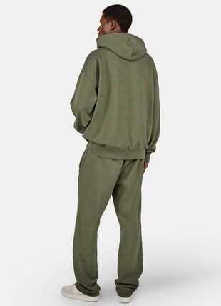 Logo Oversized Hoodie Washed Faded Olive Black Shopverse