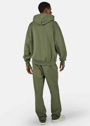 Logo Oversized Hoodie Washed Faded Olive Black Shopverse