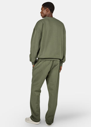 Logo Oversized Sweater Washed Faded Olive Black Shopverse