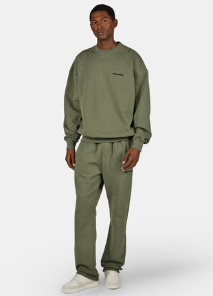 Logo Oversized Sweater Washed Faded Olive Black Shopverse