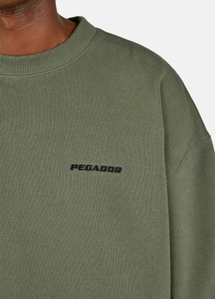 Logo Oversized Sweater Washed Faded Olive Black Shopverse
