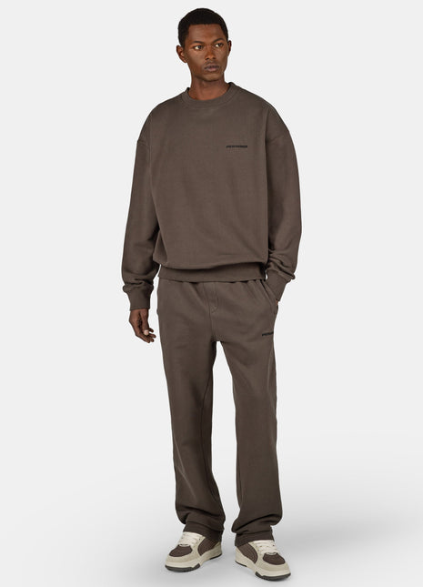 Logo Oversized Sweater Washed Walnut Brown Black Shopverse