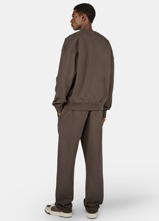 Logo Oversized Sweater Washed Walnut Brown Black Shopverse