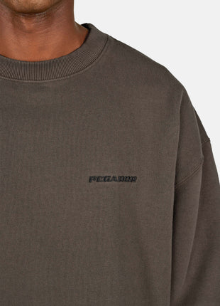 Logo Oversized Sweater Washed Walnut Brown Black Shopverse