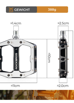 ROCKBROS Pedale mit Anti-Rutsch-Stiften - Breite Plattform & Chrom-Molybdän-Achse Shopverse
