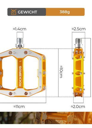 ROCKBROS Pedale mit Anti-Rutsch-Stiften - Breite Plattform & Chrom-Molybdän-Achse Shopverse
