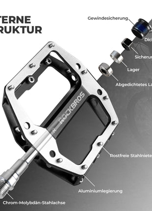 ROCKBROS Pedale mit Anti-Rutsch-Stiften - Breite Plattform & Chrom-Molybdän-Achse Shopverse