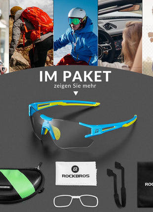 ROCKBROS Fahrradbrille Selbsttönend für Damen & Herren mit UV400 Schutz Shopverse