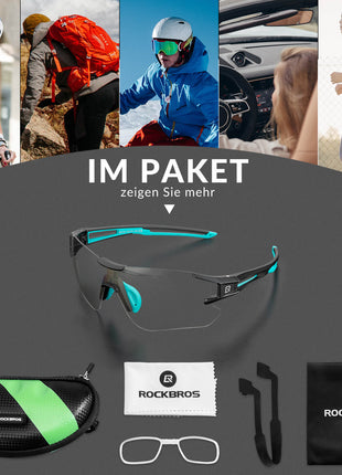 ROCKBROS Fahrradbrille Selbsttönend für Damen & Herren mit UV400 Schutz Shopverse