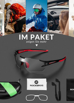 ROCKBROS Fahrradbrille Selbsttönend für Damen & Herren mit UV400 Schutz Shopverse