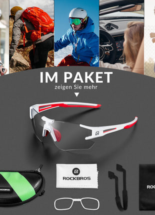 ROCKBROS Fahrradbrille Selbsttönend für Damen & Herren mit UV400 Schutz Shopverse