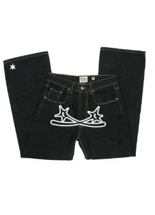 Baggy Graffiti Embroidered Jeans INS Clothing Store