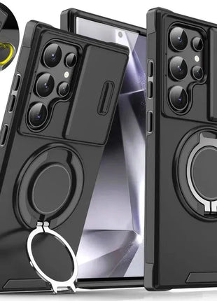 Case For Samsung Galaxy S25 S24 S23 S22 S21 Ultra Plus S24FE S23FE Slide Camera Protect Magnetic holder Armor Shockproof Cover XinYUyue Cases Store