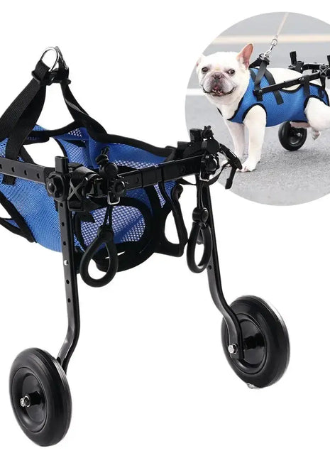 1Pcs Pet Wheelchair Cart Adjustable Pet Cat Dog Rehabilitation Walking Wheels Aids Mobility Assistance Light Pet Walk Tools Dropshipman