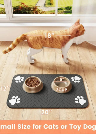 Absorbent Pet Feeding Mat S/M/L – Waterproof Placemat for Dogs & Cats, Quick-Dry Food & Water Bowl Mat with Non-Slip Rubber Backing Shop1104797378 Store