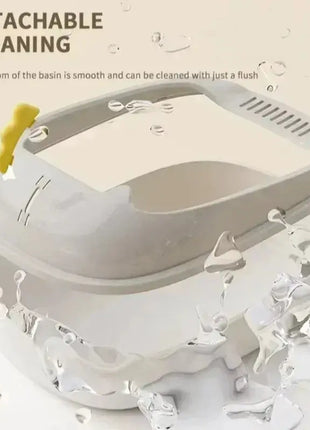 Large Capacity Cat Litter Box Cat Toilet Kitty Sandbox Cats Cleaning Basin Bathroom Semi Closed Splashproof Cats Tray Pet Supply Dropshipman