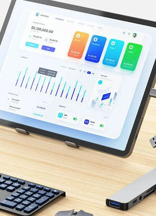 8 in 2 USB +Type C HUB Docking Station with 3.5mm Audio Jack Adapter Micro SD Card Reader Laptop Tablet Phone Disk Converter Wisdom Interest Store