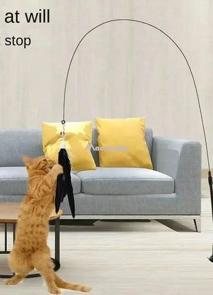 1Pc Cat Teaser Stick Interactive Toy Feather Teaser Stick Wand Pet Feather Refill Replacement Catcher Product For Cat Exercise Dropshipman