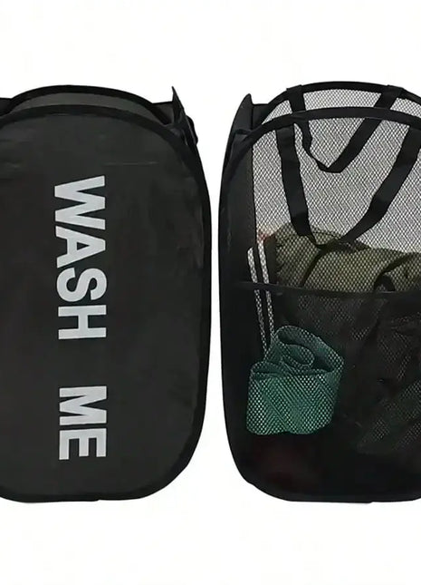 Portable Mesh Pop Up Laundry Hamper Wide Opening Breathable Collapsible Space-Saving Laundry Basket Dorm Travel Bathroom Items BAKINGCHEF Store