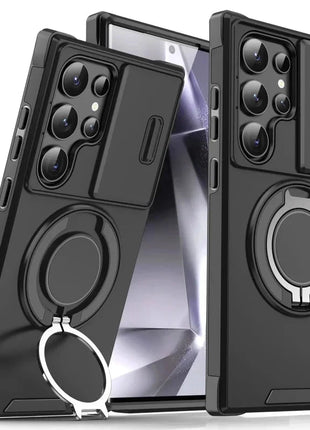 Case For Samsung Galaxy S25 S24 S23 S22 S21 Ultra Plus S24FE S23FE Slide Camera Protect Magnetic holder Armor Shockproof Cover XinYUyue Cases Store