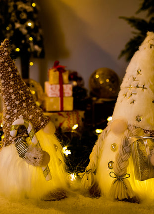 Glowing Gnome Christmas Faceless Doll 30cm Tree Decorations 2025 Night Light Xmas Gift Navidad 2023 New Year Home Decor