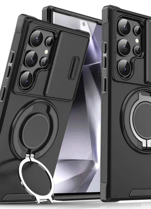 Case For Samsung Galaxy S25 S24 S23 S22 S21 Ultra Plus S24FE S23FE Slide Camera Protect Magnetic holder Armor Shockproof Cover XinYUyue Cases Store