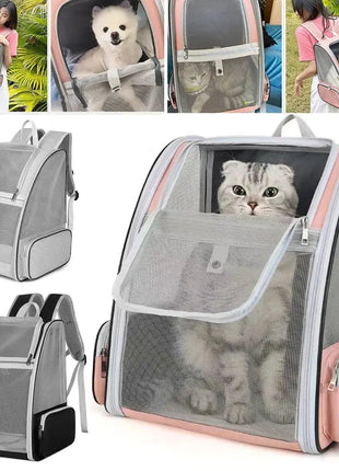 35*28*41cm Pet Cat Bag Breathable Canvas Portable Cat Backpack Outdoor Travel Transport Bag For Cats And Puppy Carrying Bags Dropshipman