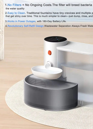 Smart Wireless cat Water Fountain Rechargeable, Large Capacity, Silent automatic drinking fountain,environmentally friendly Dropshipman
