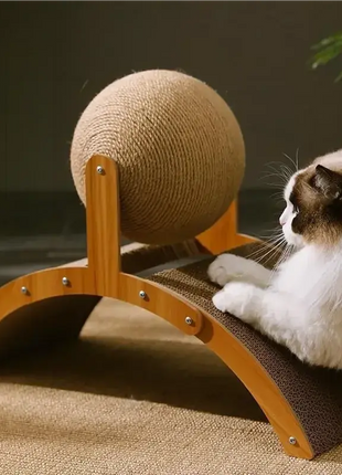 Wooden Cat Scratching Ball 2 In 1 Cat Scratcher Dropshipman