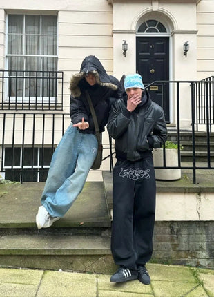 Baggy Graffiti Embroidered Jeans INS Clothing Store