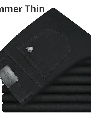 Wthinlee New Business Men's Jeans Casual Straight Stretch Fashion Classic Blue Black Work Denim Trousers Male Brand Clothing Men Clothes Store