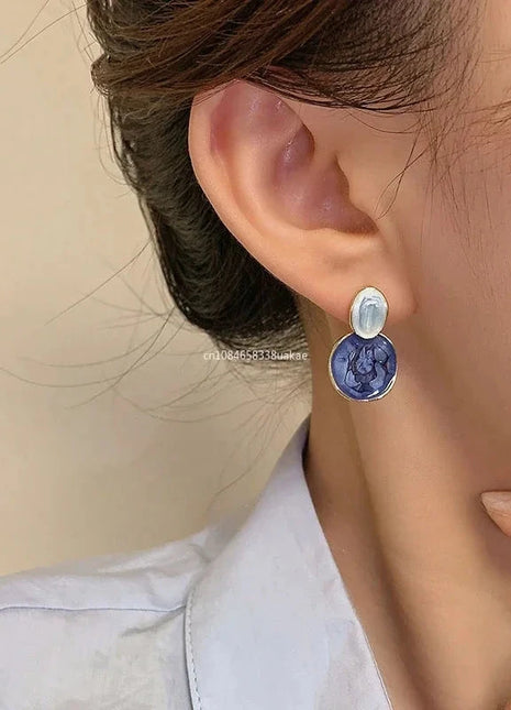 Vintage Resin Blue Earrings Rainbow Girl Jewelry Store