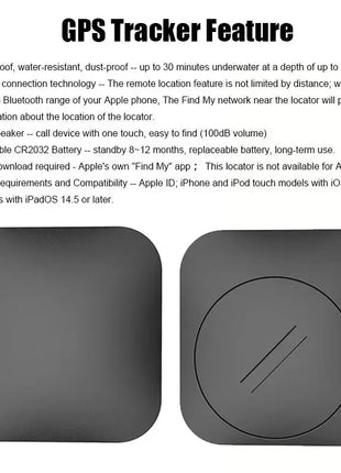 Smart Bluetooth GPS Tracker Work with Apple Find My APP ITag Anti Lost Reminder Device MFI Rated Locator Car Key Pet Kids Finder Stone's Store