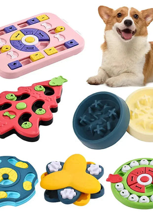 Puppy IQ Food Dispenser Slowly Eating NonSlip Bowl Pet Cat Dogs Training Game Dog Puzzle Toys Slow Feeder Interactive Increase Dropshipman