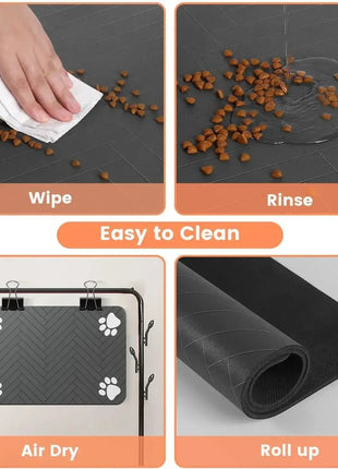 Absorbent Pet Feeding Mat S/M/L – Waterproof Placemat for Dogs & Cats, Quick-Dry Food & Water Bowl Mat with Non-Slip Rubber Backing Shop1104797378 Store