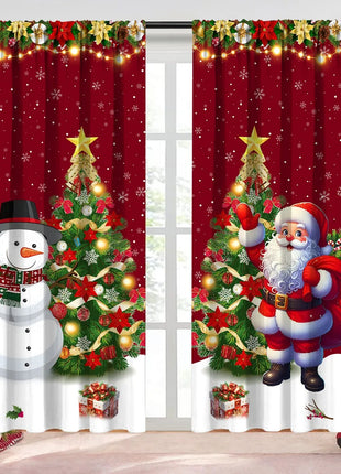 2pcs Christmas Curtain Merry Christmas Decoration for Home 2025 Xmas Curtain Window Ornaments Navidad Natal New Year Gift 2026
