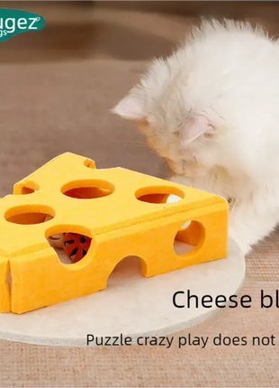 Felt Cat Puzzle Toy Hollow Interactive Teasing Box With Ball Dropshipman