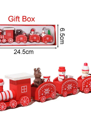 Christmas Wood Train Decoration,Christmas Ornaments With Moving Train,Home Noel,Happy New Year 2025 Gifts Party Wonders Store