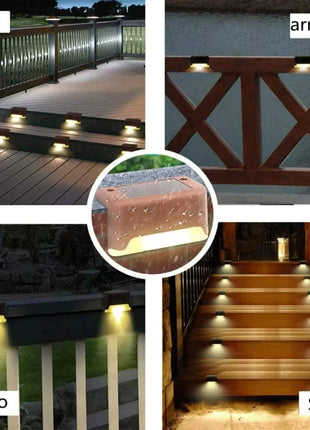 Solar LED Stair Lights – Waterproof Outdoor Step & Pathway Lighting XIWANGFIRE Lamp Store
