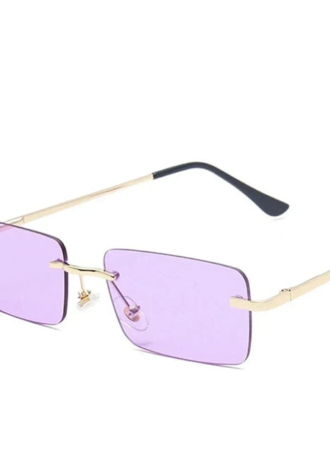 Rectangle Rimless Sunglasses for Women - UV400 Protection, Clear Color, Summer Accessories, Small Square Size, Suitable for Driving XaYbZc Glasses Store