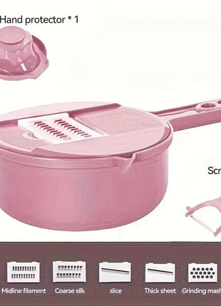 12-In-1 Multi-Functional Vegetable Chopper Carrots Potatoes Manually Cut Shred Slicer Radish Grater Kitchen Tools Vegetable Cutter For Hotel/Commercial Clear Live Store