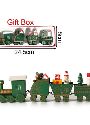 Christmas Wood Train Decoration,Christmas Ornaments With Moving Train,Home Noel,Happy New Year 2025 Gifts Party Wonders Store