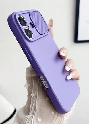 Slide Camera Lens Protection Soft Silicone Case For iPhone 16 15 14 Plus 13 12 11 Pro X XS XR Max 8 7 SE Shockproof Bumper Cover Balsam Digital Store