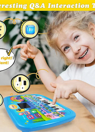 Kids’ Education Tablet Toy, Age 3+ Literacy Math Music Learning, Doubles as Electronic Keyboard, Birthday Christmas Gift TOYMAX Store