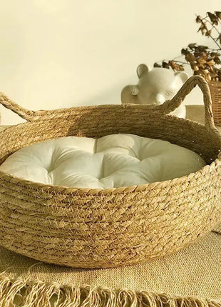 Cat Bed Woven Removable Floor Rattan Stone's Store