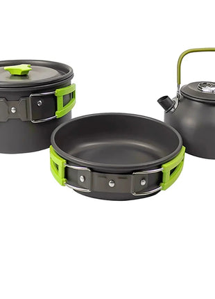 Camping Cooking Set - Outdoor Cookware & Picnic Tableware | Non-Stick Pots & Teapot Stone's Store