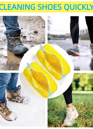 1PCS Wash Shoes Bag Padded Net Laundry Shoes Protector Fluffy fibers Polyester Washing Shoes Machine Laundry Bag Drying Bags